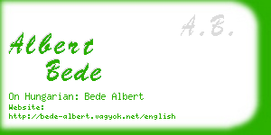 albert bede business card